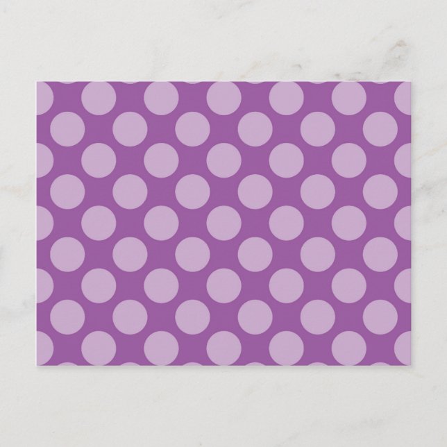 Girly Light Purple Polka Dots on Purple Cute Gifts Postcard (Front)