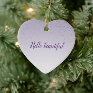 Girly Lilac Purple Confetti Glam Ombre Ceramic Ornament
