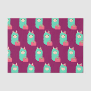 Girly Llama Emoji Tissue Paper