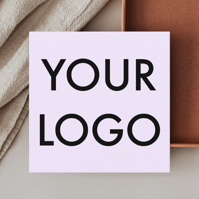 Girly Logo Minimalist Modern Lavender Square Business Card (Creator Uploaded)