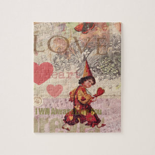 Girly Love Heart Sweetheart Jigsaw Puzzle