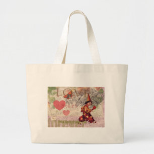 Girly Love You Pink Heart Sweetheart Large Tote Bag