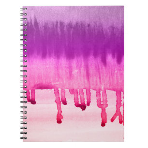 Girly Magenta Purple Watercolor Ombre Notebook