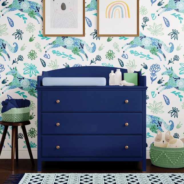 Girly Magical Blue Floral Unicorn Horse Pattern Wallpaper (Girly Magical Blue Floral Unicorn Horse Pattern Wallpaper
)