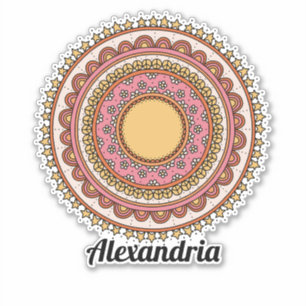 Girly mandala circles stars flowers peace signs