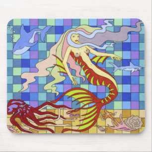 girly mermaid mouse pad