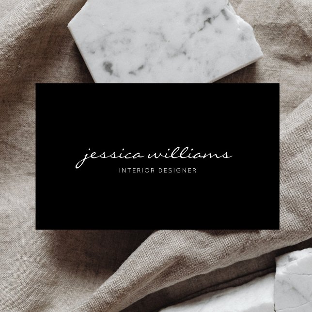 Girly Minimalist Elegant Black Business Card (Creator Uploaded)