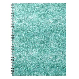 Girly Mint Glitter Confetti Notebook