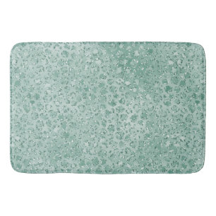 Girly Mint Glitter Glitz Leopard print Bath Mat