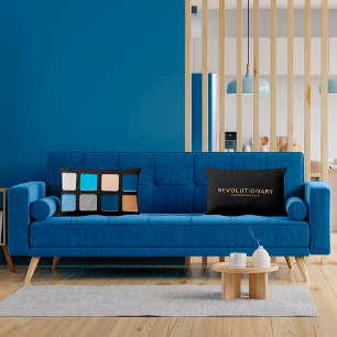 Girly Modern Blue Beachy Makeup Pallete Lumbar Cushion