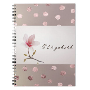 Girly Modern Dotted Floral Notebook