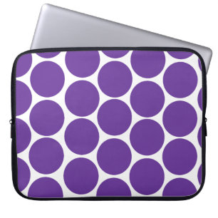 GIRLY MODERN PURPLE POLKA DOTS LAPTOP SLEEVE