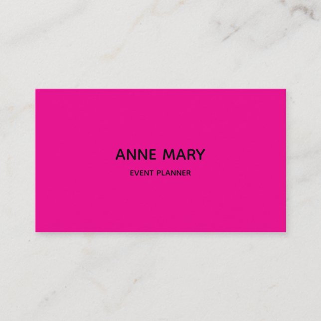 Girly Modern QR Code Calligraphy Hot Pink Trendy Business Card (Front)