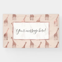 Girly Modern Rose Gold Blush Pink Giraffes