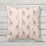 Girly Modern Rose Gold Blush Pink Giraffes Cushion<br><div class="desc">This pattern is a modern depiction of a classic animal print pattern. It features a faux printed rose gold foil giraffe pattern which is overlaid with various textures: glitter, stripes, bling, sequins, and more. It's a girly and glamourous take on an adorable print. Enjoy this fashionable and stylish design for...</div>
