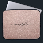 Girly Modern Script Pink Rose Gold Glitter Sparkle Laptop Sleeve<br><div class="desc">Girly Modern Script Pink Rose Gold Glitter Sparkle Computer Sleeve</div>