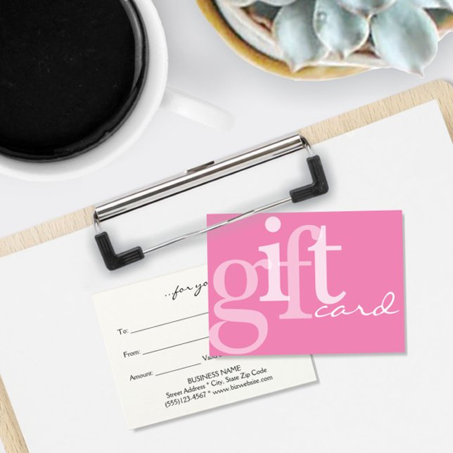Girly Modern Trendy Typography Pink Gift Card (Creator Uploaded)