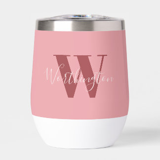 Girly Monogram and Name pink blush red
