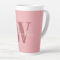 Girly Monogram and Name pink blush red