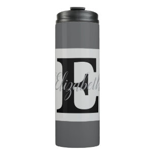 Girly Monogram and Name pink purple Luggage Thermal Tumbler