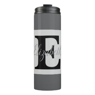 Girly Monogram and Name pink purple Luggage Thermal Tumbler