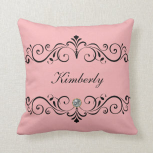 Girly Monogram Bling Cushion