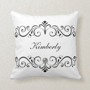 Girly Monogram Bling Cushion