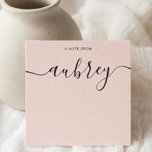 Girly Monogram Calligraphy Blush Pink Card