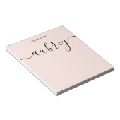 Girly Monogram Calligraphy Blush Pink Notepad (Angled)