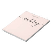 Girly Monogram Calligraphy Blush Pink Notepad (Rotated)