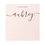 Girly Monogram Calligraphy Blush Pink Notepad (Front)