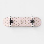 Girly Monogram Cute Elegant with Name Skateboard (Horz)