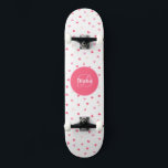 Girly Monogram cute hearths with name Skateboard<br><div class="desc">Make this Girl Skateboard Monogram and Name & hearts your own by adding your text. To access advanced editing tools,  please go to "Personalise this template" and click on "Details",  scroll down and press the "click to customise further" link. Perfect for any celebration and occasion as a Girl gift!</div>