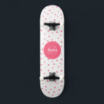 Girly Monogram cute hearths with name Skateboard<br><div class="desc">Make this Girl Skateboard Monogram and Name & hearts your own by adding your text. To access advanced editing tools,  please go to "Personalise this template" and click on "Details",  scroll down and press the "click to customise further" link. Perfect for any celebration and occasion as a Girl gift!</div>