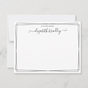Girly Monogram Signature Script From The Desk Of  Thank You Card