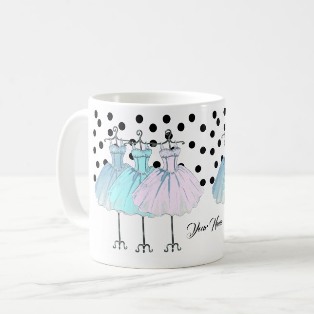 girly  monogrammed coffee mug, your name mug (Front Left)