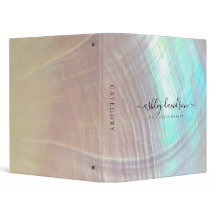 Girly Mother of Pearl Seashell 3 Ring Binder