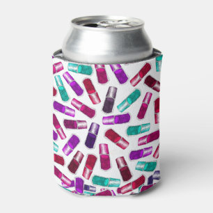 Girly Nail Polish Pretty Painted Watercolor Can Cooler