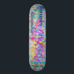 Girly Name Collage Skateboard with Flowers<br><div class="desc">This skateboard features a fun girly design of flowers with a blue background and a collage of any name. Great gift for a girl who rides a skateboard. The design is personalised so you can customise it by changing the name to anything you want.</div>
