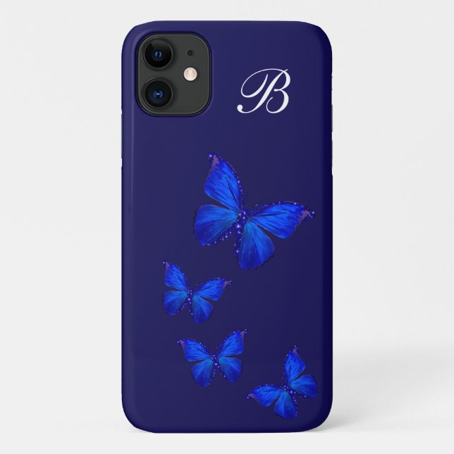 Girly Nature Butterfly Monogram Case-Mate iPhone Case (Back)