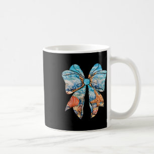 Girly Ocean Coquette Bow Summer Coastal Beach Wome Coffee Mug
