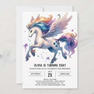 Girly Online Horse Birthday Invitation