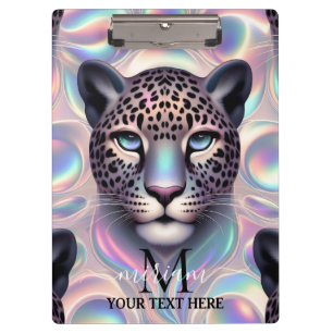 Girly Opal Leopard Print Office School Clipboard