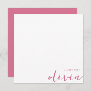Girly Pale Violet Red Monogram Script Card