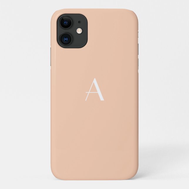 Girly Pastel Apricot iPhone6 Case with Monogram (Back)