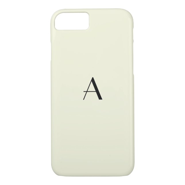 Girly Pastel Beige iPhone 7 Case w/ BlackMonogram (Back)