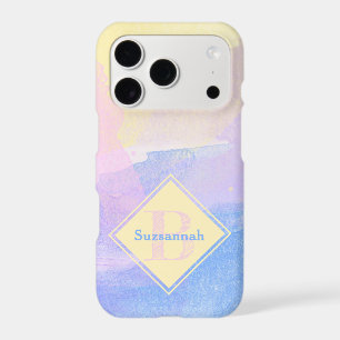 Girly Pastel Colour Watercolor Monogram Custom Nam