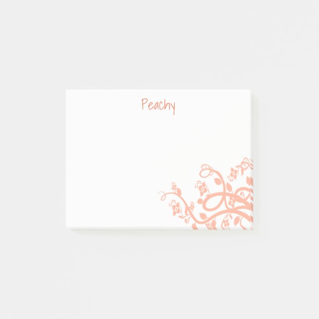 Girly Pastel Flowers Vines and Leaves Artwork Post-it Notes (Front)