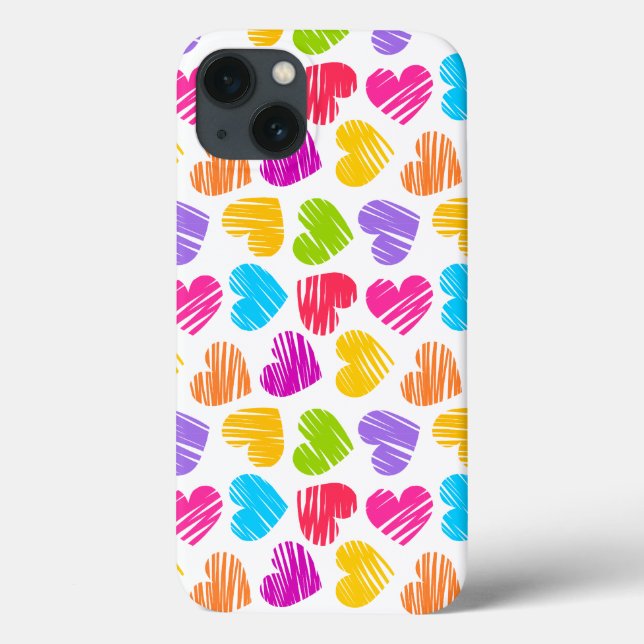 Girly pastel love hearts pattern Case-Mate iPhone case (Back)