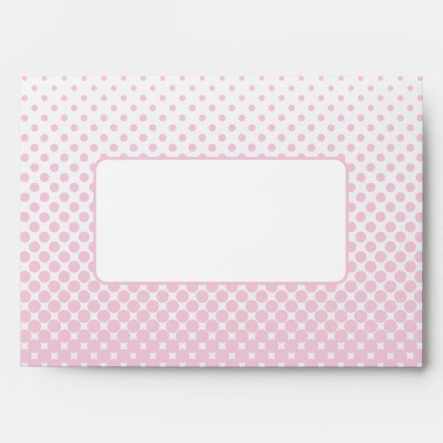 Girly Pastel Pink Halftone Gradient Dotted Envelope (Front)